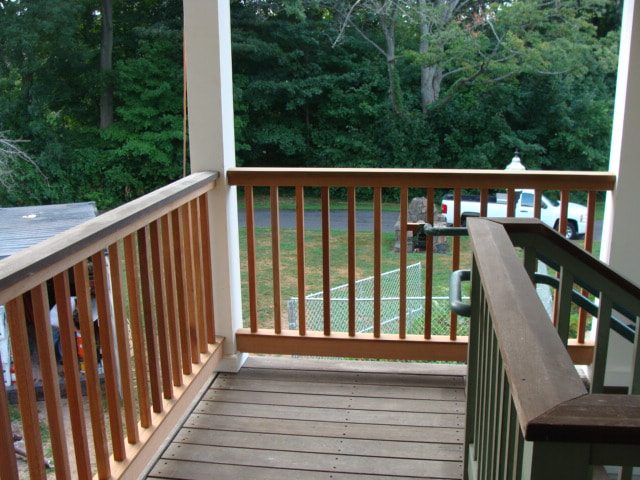 New wood porch railings and stair